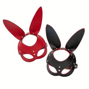 Mascara de Conejo Roja/Negro